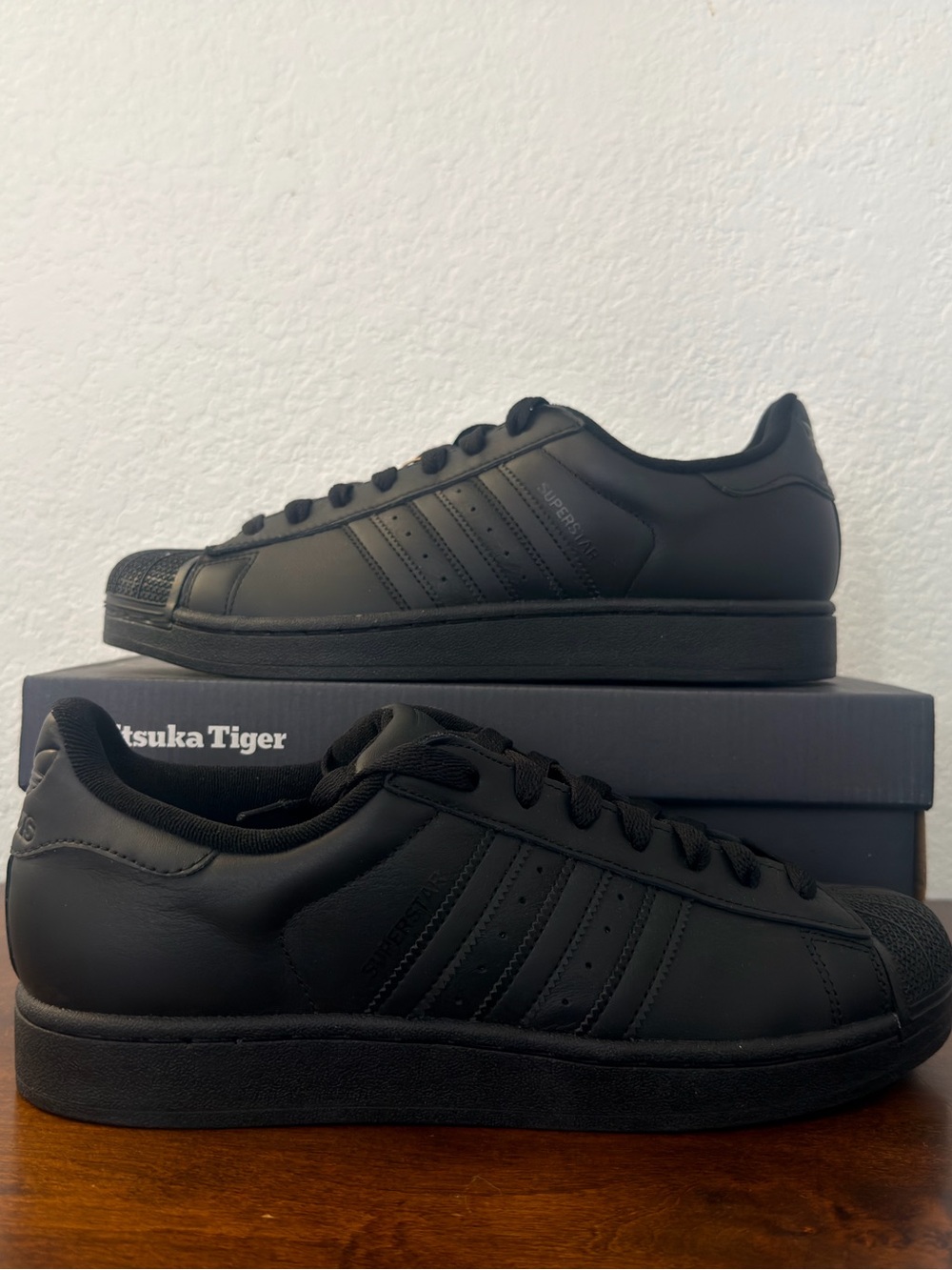 Adidas Superstar II 'Triple Black' JI0081 Size 13